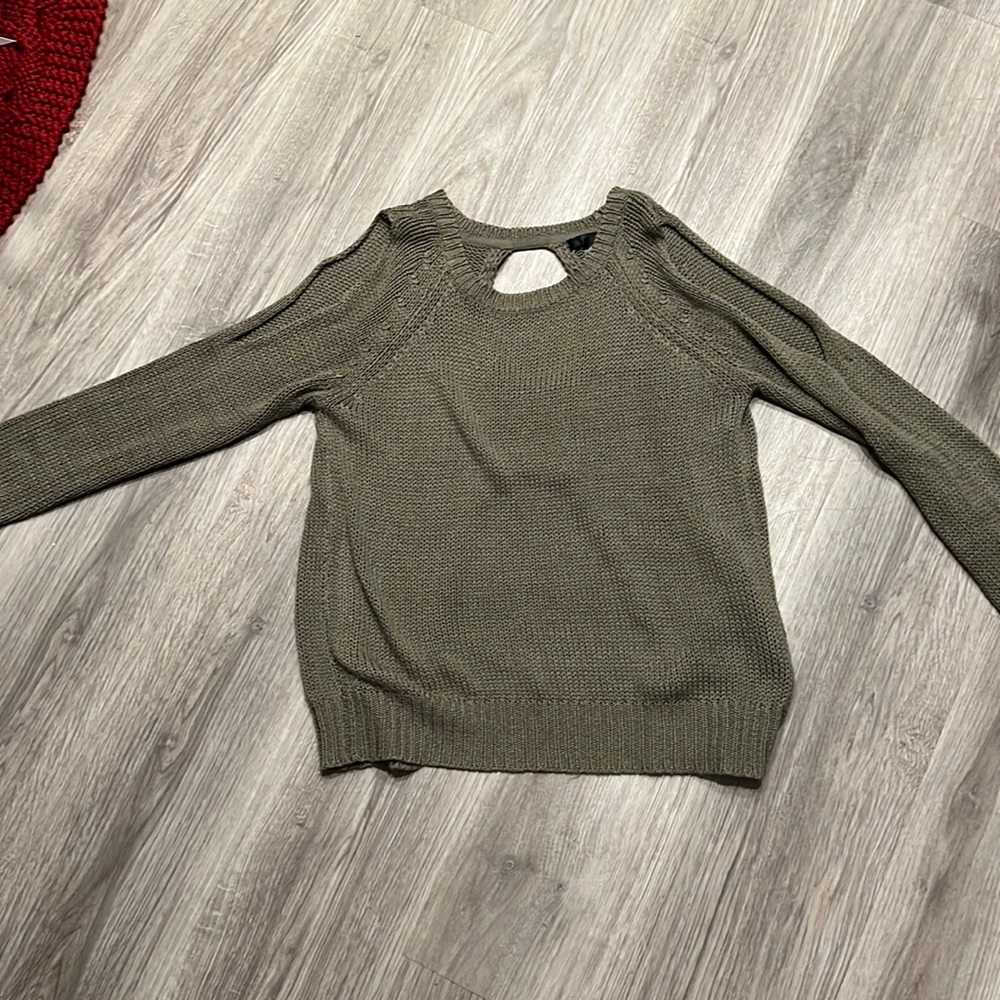 Aqua Open Back Sweater